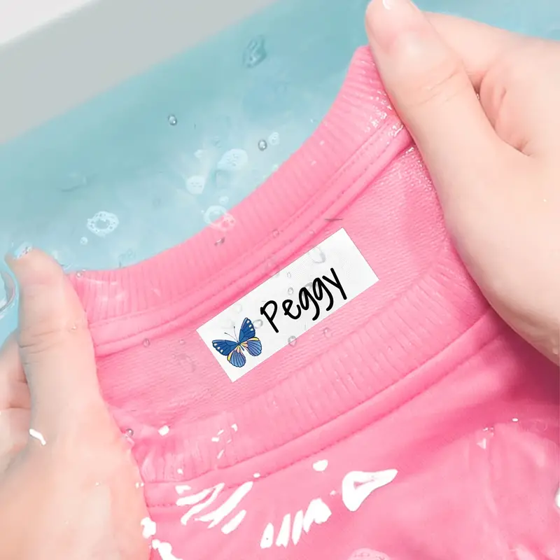 Étiquettes Thermocollantes Personnalisables Bienmarquer - 50 étiquettes 5x1,5 Cm, Résistantes Lavage 60° Et Sèche-linge